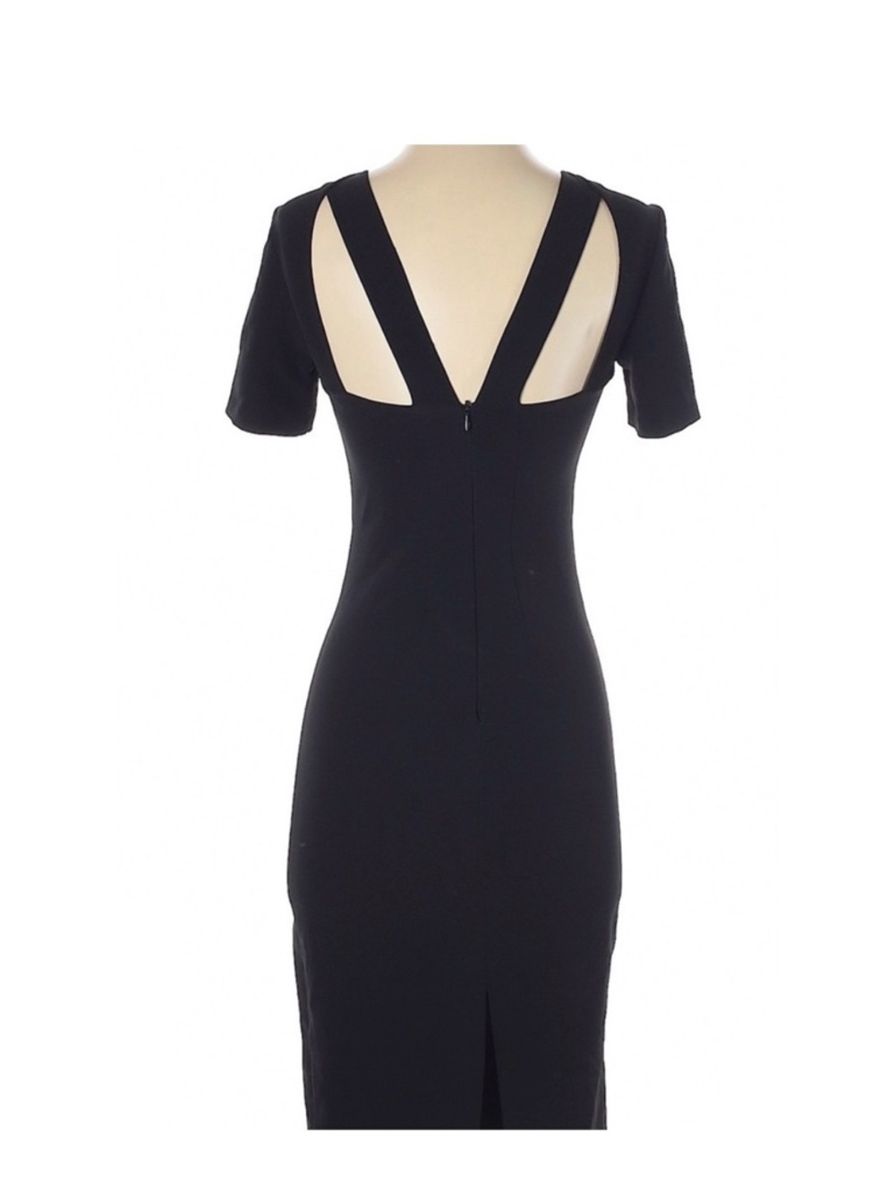 Zara Black Cutout Back Midi Dress - Women